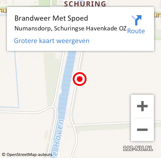 Locatie op kaart van de 112 melding: Brandweer Met Spoed Naar Numansdorp, Schuringse Havenkade OZ op 26 november 2022 12:14