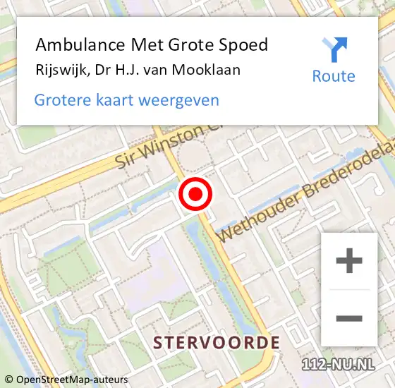 Locatie op kaart van de 112 melding: Ambulance Met Grote Spoed Naar Rijswijk, Dr H.J. van Mooklaan op 26 november 2022 12:16