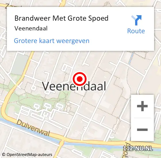 Locatie op kaart van de 112 melding: Brandweer Met Grote Spoed Naar Veenendaal op 26 november 2022 12:51