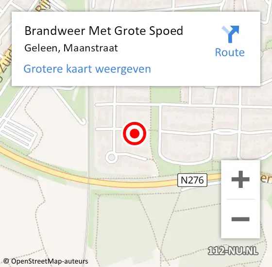 Locatie op kaart van de 112 melding: Brandweer Met Grote Spoed Naar Geleen, Maanstraat op 26 november 2022 13:18