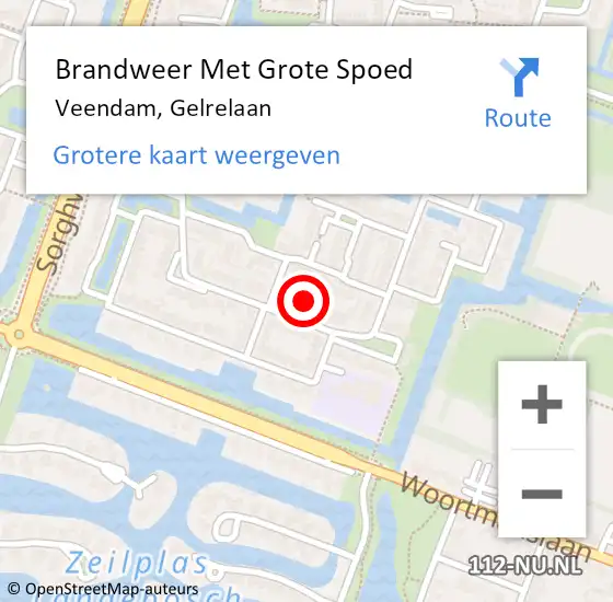 Locatie op kaart van de 112 melding: Brandweer Met Grote Spoed Naar Veendam, Gelrelaan op 26 november 2022 13:57