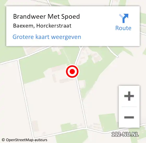 Locatie op kaart van de 112 melding: Brandweer Met Spoed Naar Baexem, Horckerstraat op 26 november 2022 14:05