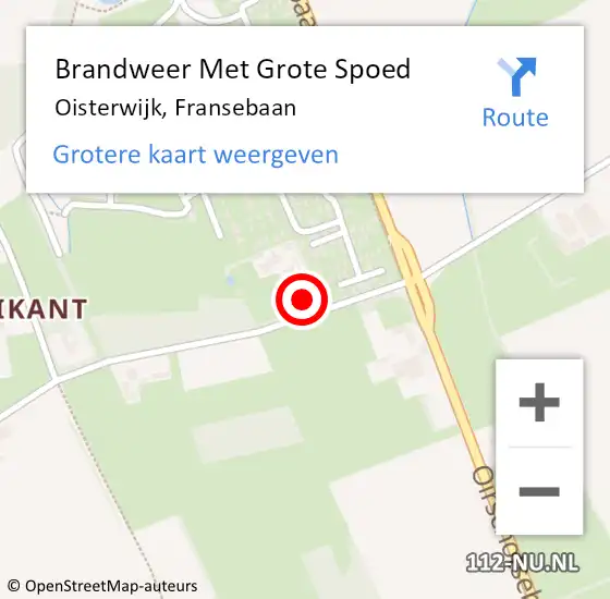 Locatie op kaart van de 112 melding: Brandweer Met Grote Spoed Naar Oisterwijk, Fransebaan op 26 november 2022 14:05
