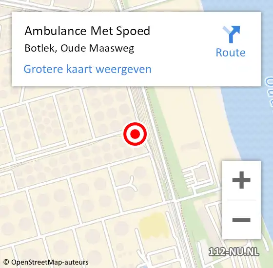 Locatie op kaart van de 112 melding: Ambulance Met Spoed Naar Botlek, Oude Maasweg op 6 augustus 2014 10:49