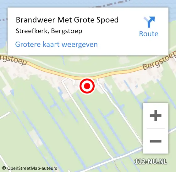 Locatie op kaart van de 112 melding: Brandweer Met Grote Spoed Naar Streefkerk, Bergstoep op 26 november 2022 16:23