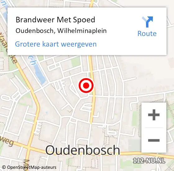 Locatie op kaart van de 112 melding: Brandweer Met Spoed Naar Oudenbosch, Wilhelminaplein op 26 november 2022 16:32