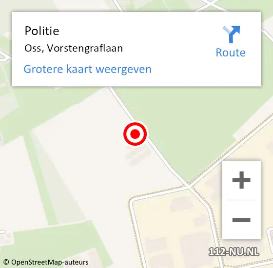 Locatie op kaart van de 112 melding: Politie Oss, Vorstengraflaan op 26 november 2022 17:48