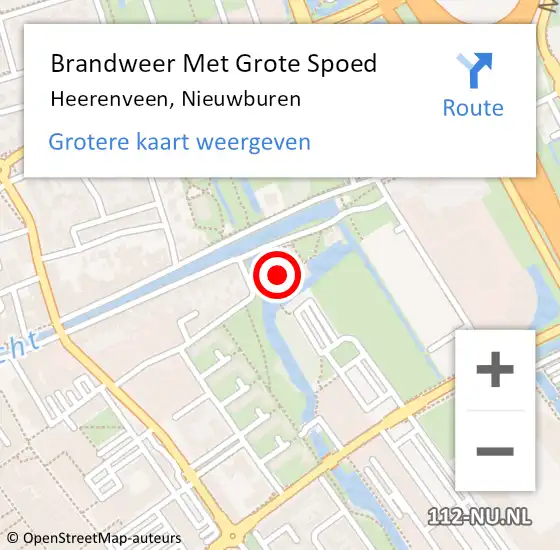 Locatie op kaart van de 112 melding: Brandweer Met Grote Spoed Naar Heerenveen, Nieuwburen op 26 november 2022 18:03