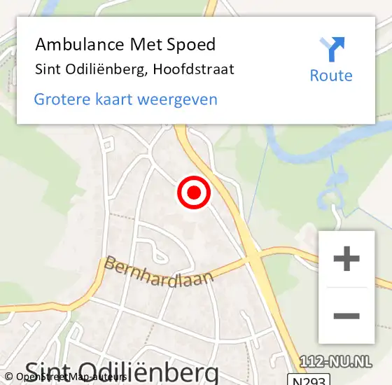 Locatie op kaart van de 112 melding: Ambulance Met Spoed Naar Sint Odiliënberg, Hoofdstraat op 26 november 2022 19:02