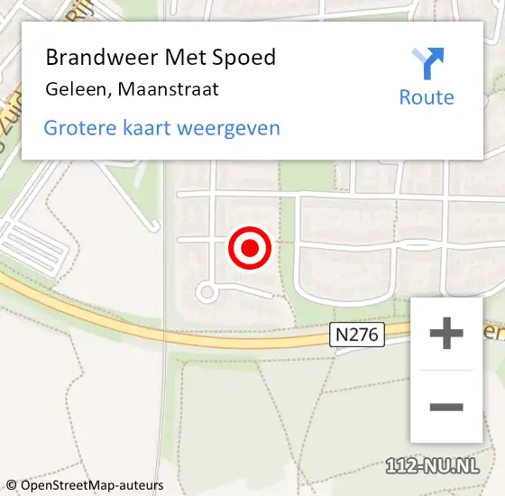 Locatie op kaart van de 112 melding: Brandweer Met Spoed Naar Geleen, Maanstraat op 26 november 2022 19:07