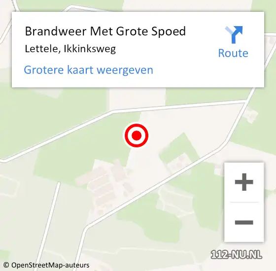 Locatie op kaart van de 112 melding: Brandweer Met Grote Spoed Naar Lettele, Ikkinksweg op 26 november 2022 19:19