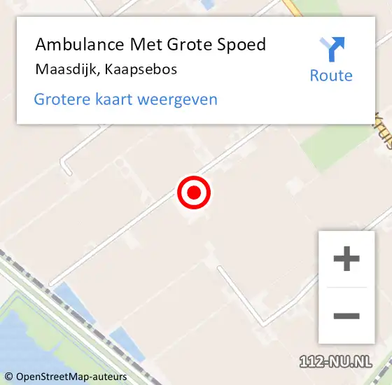 Locatie op kaart van de 112 melding: Ambulance Met Grote Spoed Naar Maasdijk, Kaapsebos op 26 november 2022 20:08