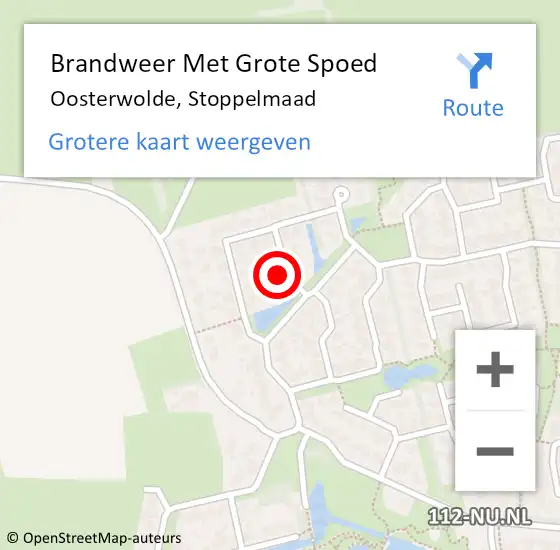 Locatie op kaart van de 112 melding: Brandweer Met Grote Spoed Naar Oosterwolde, Stoppelmaad op 26 november 2022 21:03