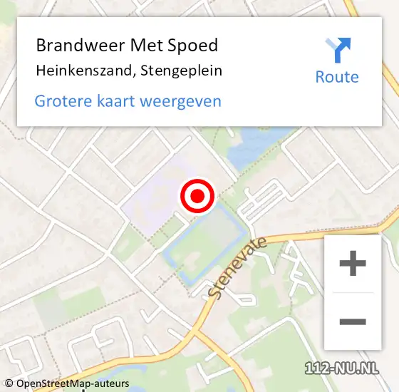 Locatie op kaart van de 112 melding: Brandweer Met Spoed Naar Heinkenszand, Stengeplein op 26 november 2022 21:17