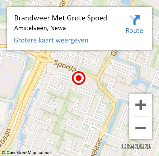 Locatie op kaart van de 112 melding: Brandweer Met Grote Spoed Naar Amstelveen, Newa op 26 november 2022 21:33