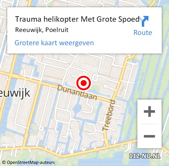 Locatie op kaart van de 112 melding: Trauma helikopter Met Grote Spoed Naar Reeuwijk, Poelruit op 26 november 2022 22:06