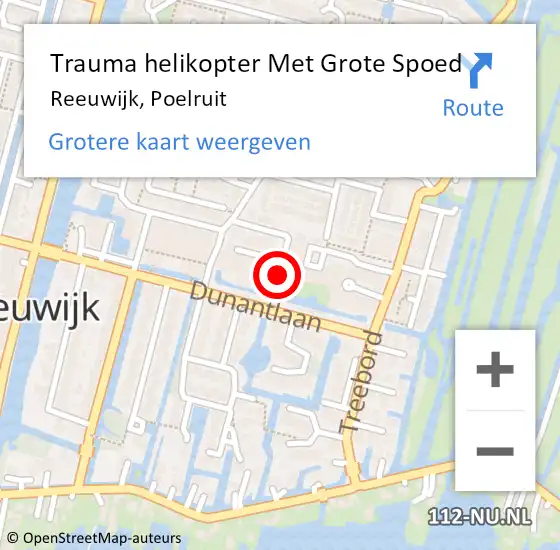 Locatie op kaart van de 112 melding: Trauma helikopter Met Grote Spoed Naar Reeuwijk, Poelruit op 26 november 2022 22:08