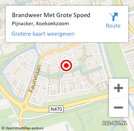 Locatie op kaart van de 112 melding: Brandweer Met Grote Spoed Naar Pijnacker, Koekoekzoom op 26 november 2022 22:33