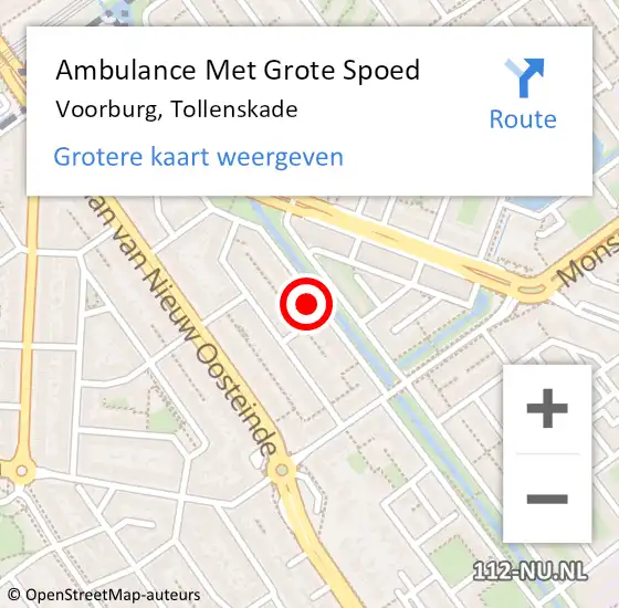 Locatie op kaart van de 112 melding: Ambulance Met Grote Spoed Naar Voorburg, Tollenskade op 26 november 2022 23:05