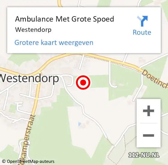 Locatie op kaart van de 112 melding: Ambulance Met Grote Spoed Naar Westendorp op 26 november 2022 23:33