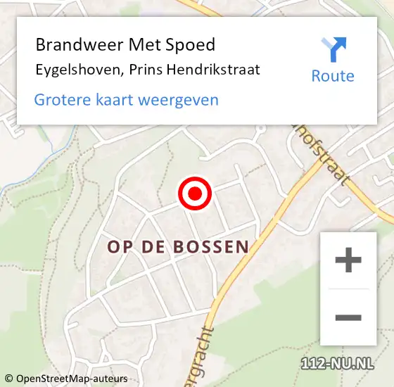 Locatie op kaart van de 112 melding: Brandweer Met Spoed Naar Eygelshoven, Prins Hendrikstraat op 26 november 2022 23:46