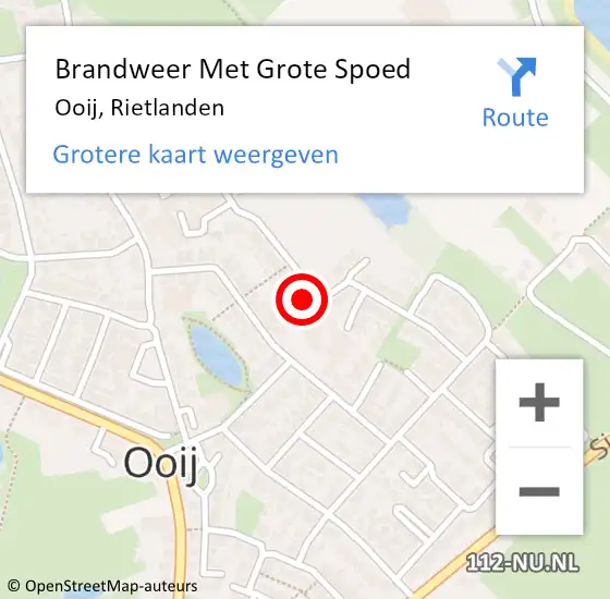 Locatie op kaart van de 112 melding: Brandweer Met Grote Spoed Naar Ooij, Rietlanden op 26 november 2022 23:49