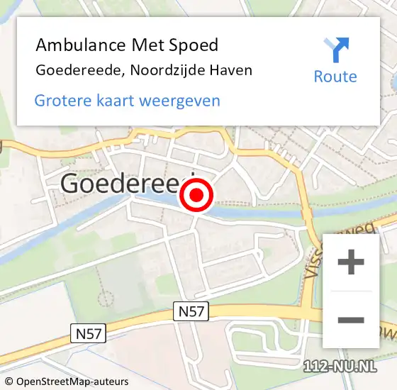 Locatie op kaart van de 112 melding: Ambulance Met Spoed Naar Goedereede, Noordzijde Haven op 26 november 2022 23:52