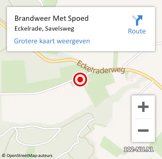 Locatie op kaart van de 112 melding: Brandweer Met Spoed Naar Eckelrade, Savelsweg op 27 november 2022 02:01