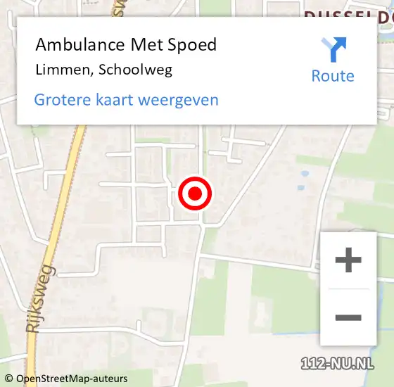 Locatie op kaart van de 112 melding: Ambulance Met Spoed Naar Limmen, Schoolweg op 27 november 2022 03:10