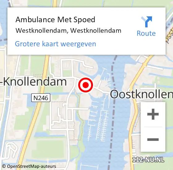 Locatie op kaart van de 112 melding: Ambulance Met Spoed Naar Westknollendam, Westknollendam op 27 november 2022 04:05