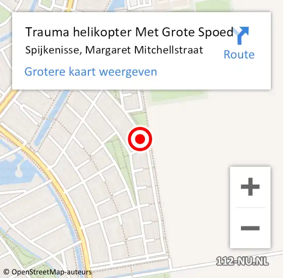 Locatie op kaart van de 112 melding: Trauma helikopter Met Grote Spoed Naar Spijkenisse, Margaret Mitchellstraat op 27 november 2022 05:25