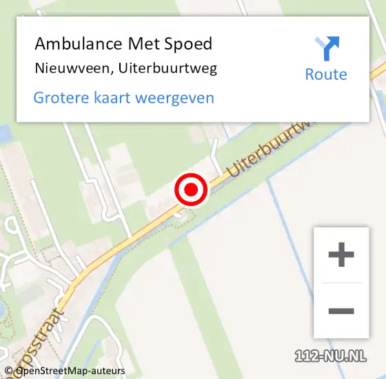 Locatie op kaart van de 112 melding: Ambulance Met Spoed Naar Nieuwveen, Uiterbuurtweg op 27 november 2022 06:24