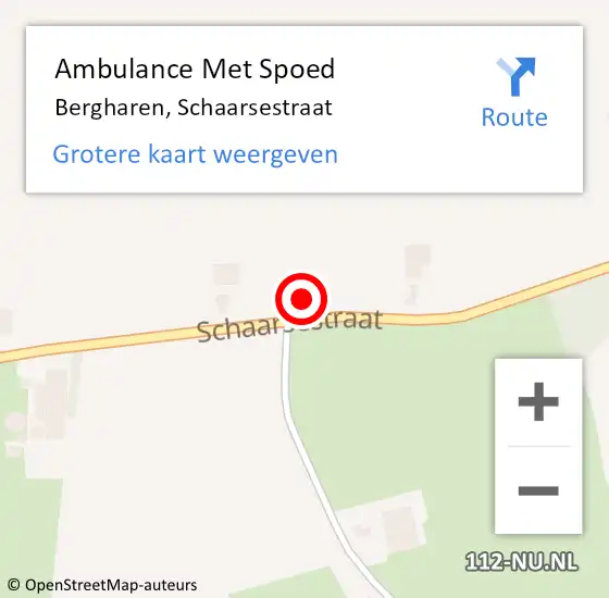 Locatie op kaart van de 112 melding: Ambulance Met Spoed Naar Bergharen, Schaarsestraat op 27 november 2022 10:22