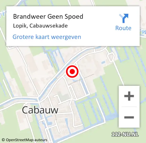 Locatie op kaart van de 112 melding: Brandweer Geen Spoed Naar Lopik, Cabauwsekade op 27 november 2022 10:37