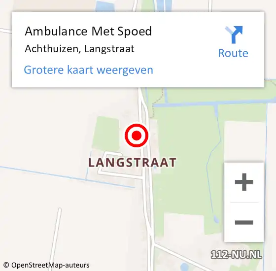 Locatie op kaart van de 112 melding: Ambulance Met Spoed Naar Achthuizen, Langstraat op 27 november 2022 12:17