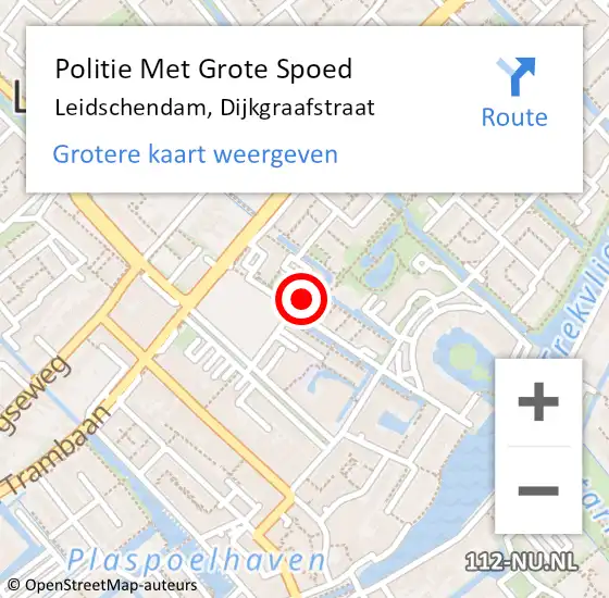 Locatie op kaart van de 112 melding: Politie Met Grote Spoed Naar Leidschendam, Dijkgraafstraat op 27 november 2022 12:50