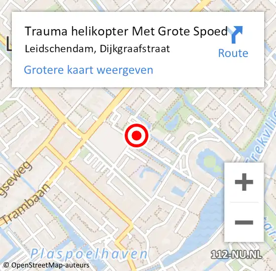 Locatie op kaart van de 112 melding: Trauma helikopter Met Grote Spoed Naar Leidschendam, Dijkgraafstraat op 27 november 2022 12:52