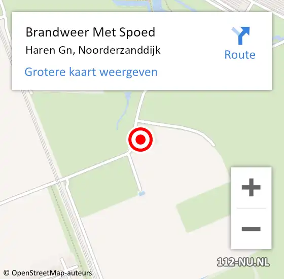 Locatie op kaart van de 112 melding: Brandweer Met Spoed Naar Haren Gn, Noorderzanddijk op 27 november 2022 12:53