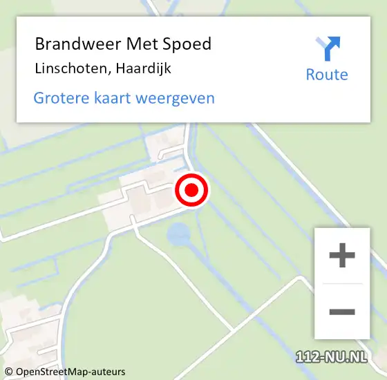 Locatie op kaart van de 112 melding: Brandweer Met Spoed Naar Linschoten, Haardijk op 27 november 2022 13:23