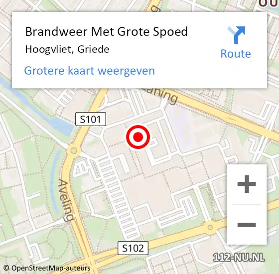 Locatie op kaart van de 112 melding: Brandweer Met Grote Spoed Naar Hoogvliet, Griede op 27 november 2022 16:43