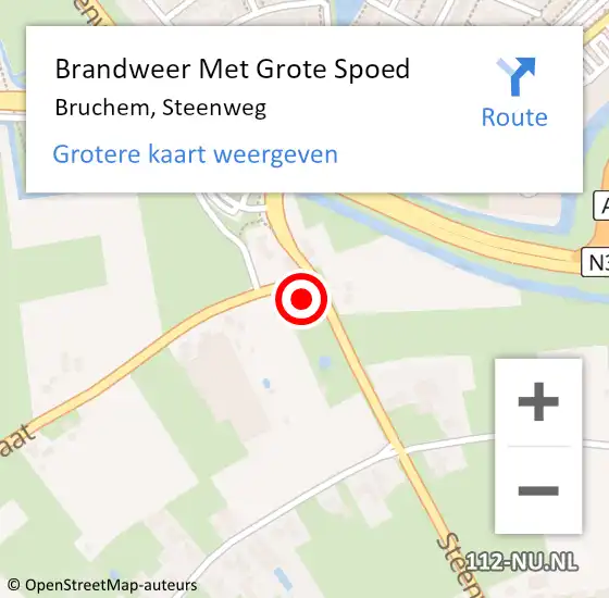 Locatie op kaart van de 112 melding: Brandweer Met Grote Spoed Naar Bruchem, Steenweg op 27 november 2022 17:09
