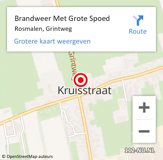 Locatie op kaart van de 112 melding: Brandweer Met Grote Spoed Naar Rosmalen, Grintweg op 27 november 2022 17:21