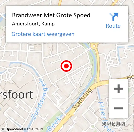 Locatie op kaart van de 112 melding: Brandweer Met Grote Spoed Naar Amersfoort, Kamp op 27 november 2022 17:27