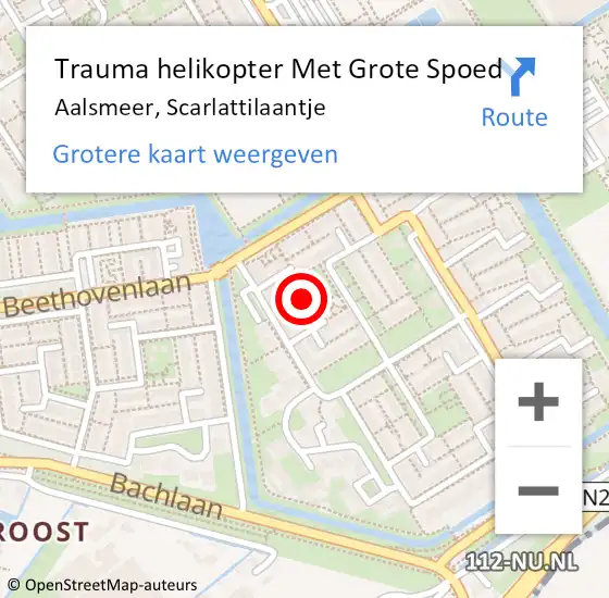 Locatie op kaart van de 112 melding: Trauma helikopter Met Grote Spoed Naar Aalsmeer, Scarlattilaantje op 27 november 2022 19:44