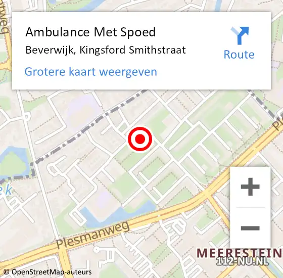 Locatie op kaart van de 112 melding: Ambulance Met Spoed Naar Beverwijk, Kingsford Smithstraat op 27 november 2022 20:11