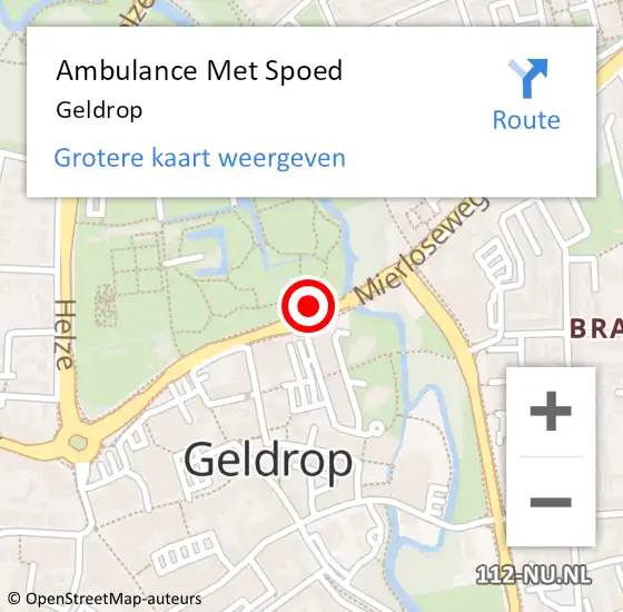 Locatie op kaart van de 112 melding: Ambulance Met Spoed Naar Geldrop op 27 november 2022 20:54
