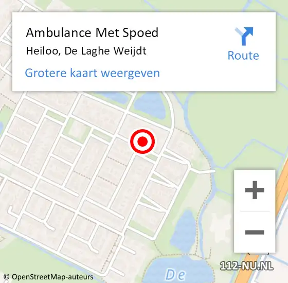 Locatie op kaart van de 112 melding: Ambulance Met Spoed Naar Heiloo, De Laghe Weijdt op 27 november 2022 23:13