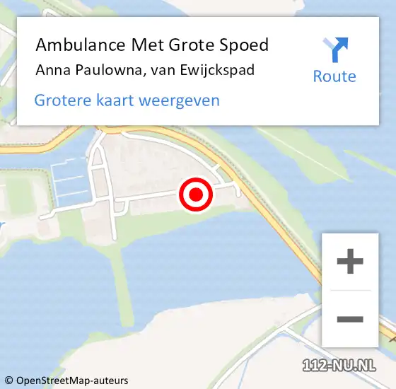 Locatie op kaart van de 112 melding: Ambulance Met Grote Spoed Naar Anna Paulowna, van Ewijckspad op 28 november 2022 00:14