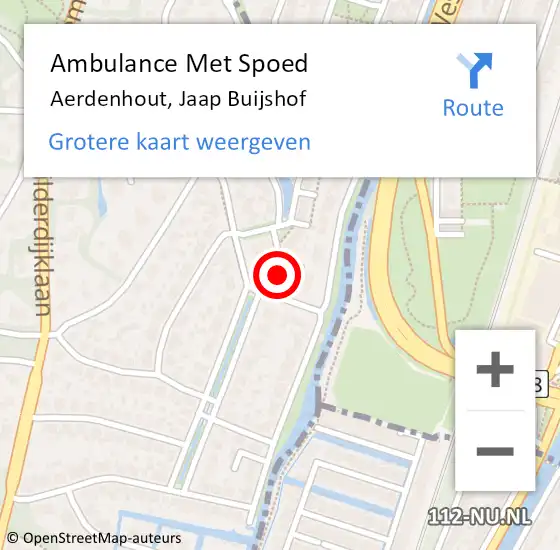 Locatie op kaart van de 112 melding: Ambulance Met Spoed Naar Aerdenhout, Jaap Buijshof op 28 november 2022 02:57