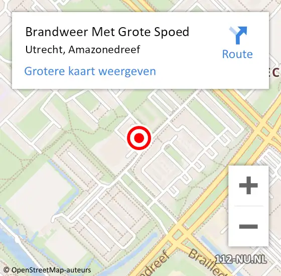 Locatie op kaart van de 112 melding: Brandweer Met Grote Spoed Naar Utrecht, Amazonedreef op 28 november 2022 03:28